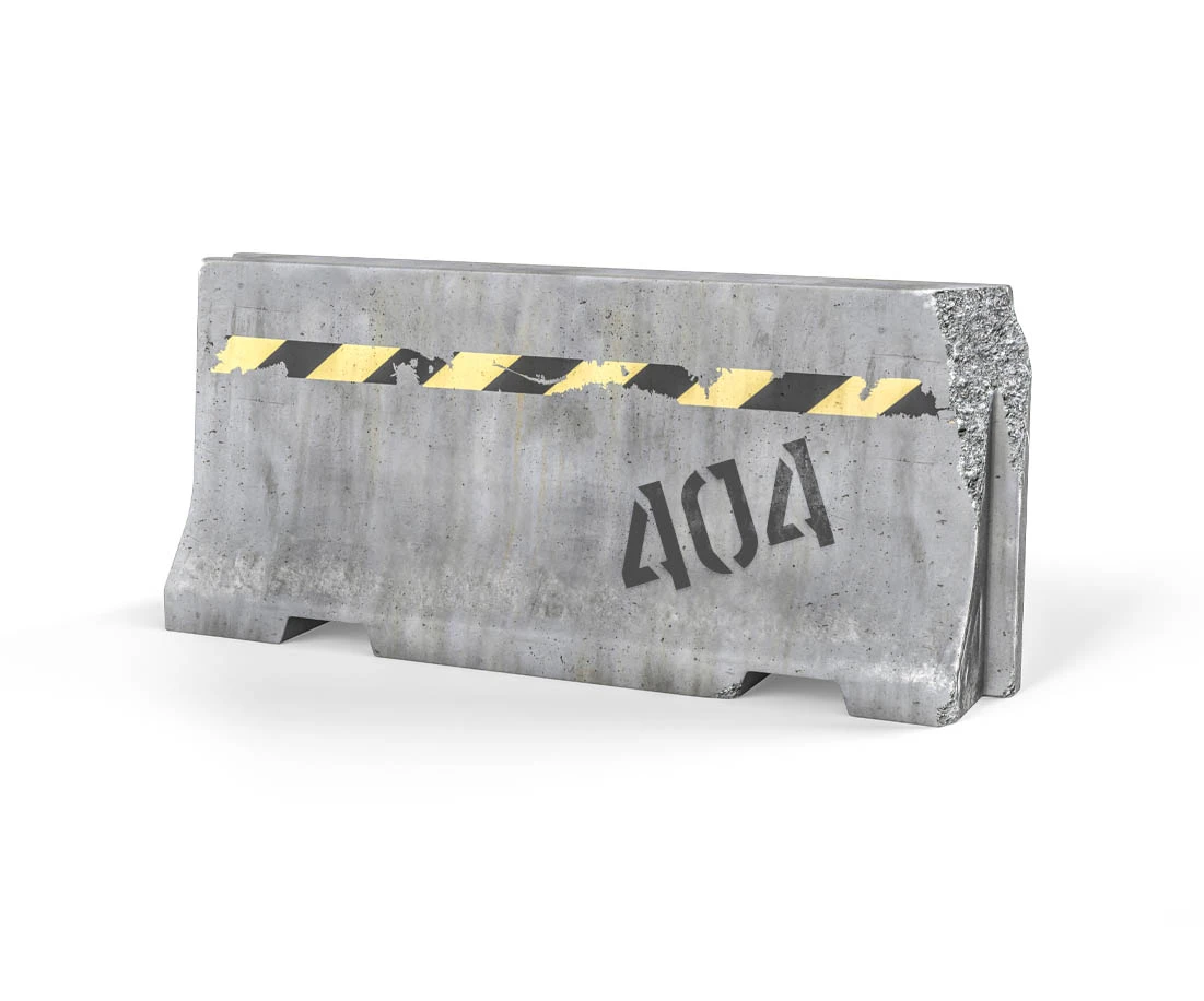 Error page 404 cement block.