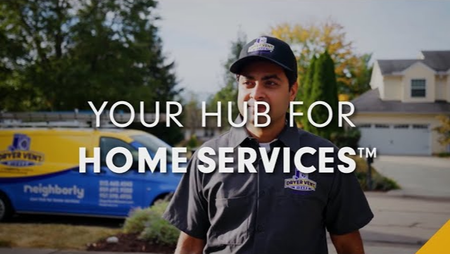 Your Hub for Home Services logo with Neighborly tech in background.