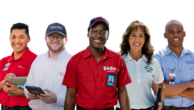 Smiling Neighbourly techs.