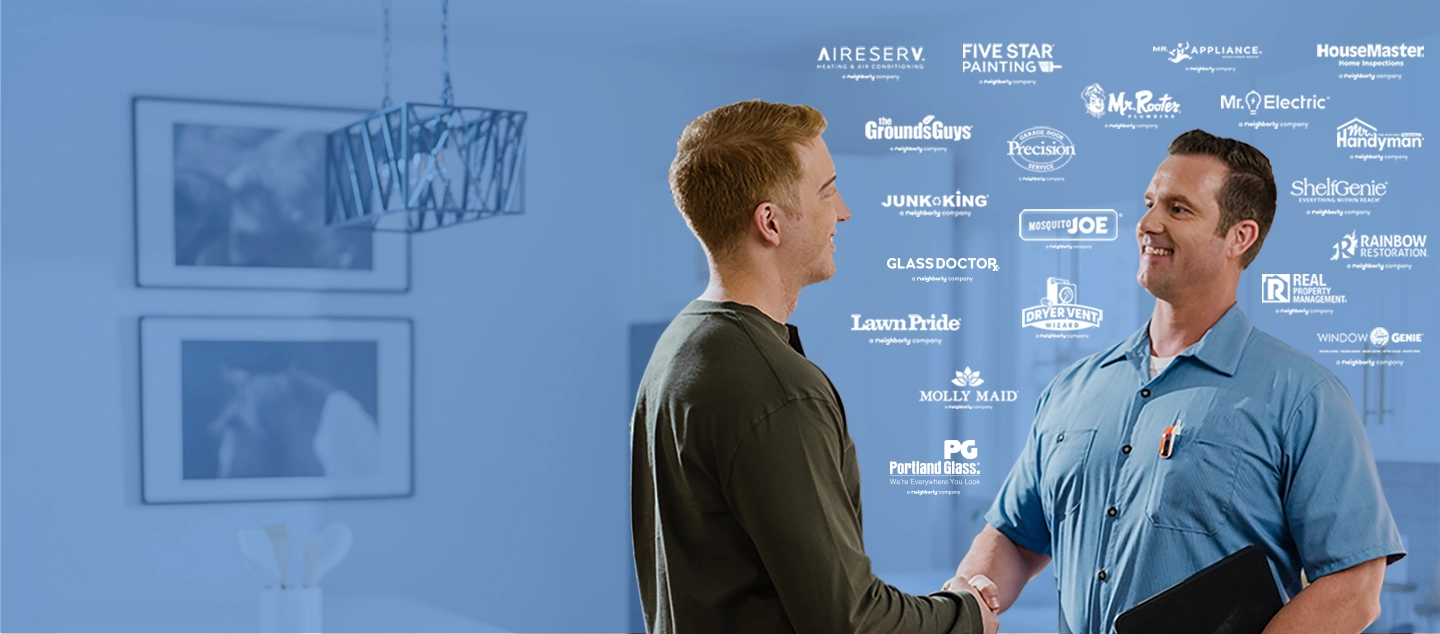 Two people shaking hands.