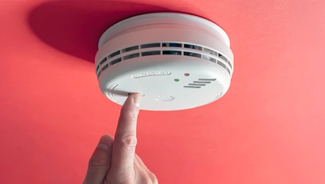 Wall device mounted on a ceiling.