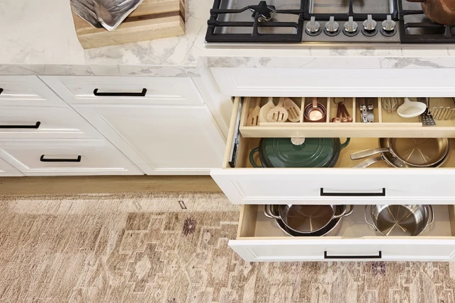 Cookware set with pots and pans.