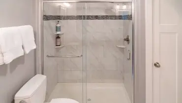 modern stand up shower bathroom conversion.