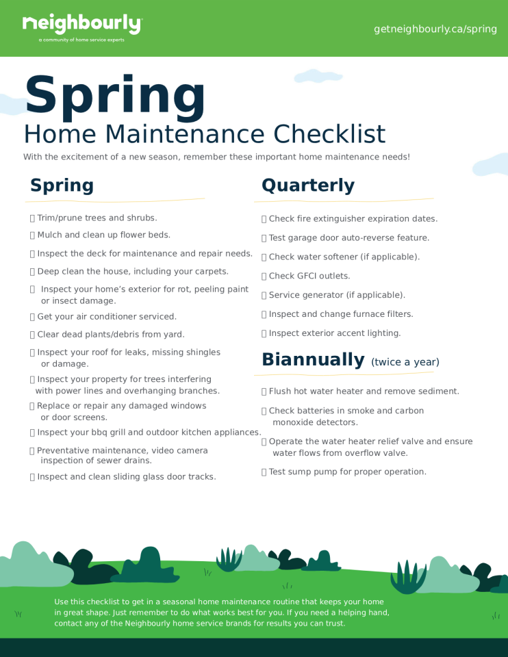 Spring Home Maintenance Checklist