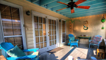 covered beach themed patio.