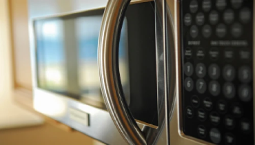 Close up of a microwave.