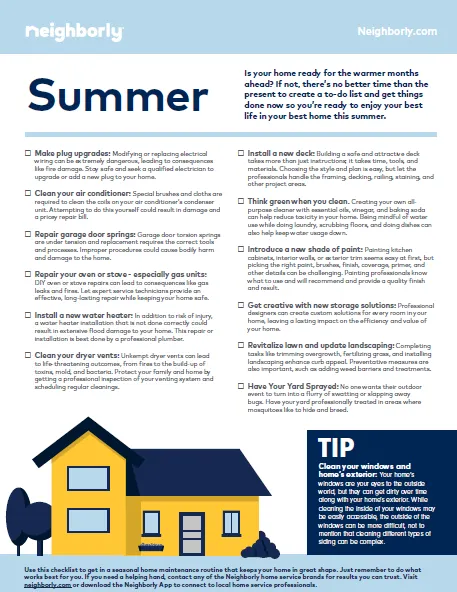 Neighborly Summer Home Checklist image.