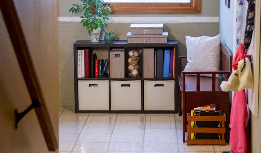 Basement storage cubes.