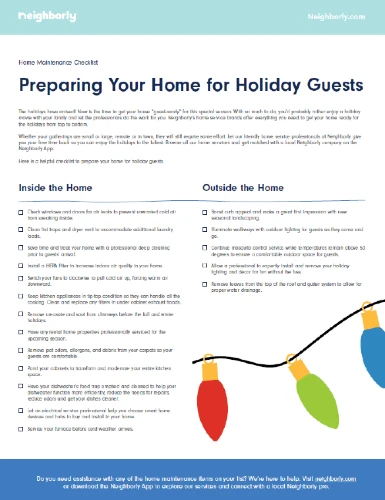 Neighborly Holiday Checklist 2021 PDF (46kb) - Opens in a New Tab