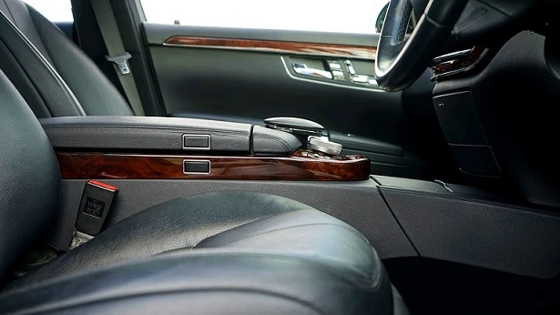 front seats of car dark gray interior