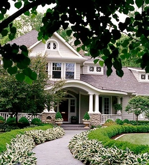 front of landscaped home