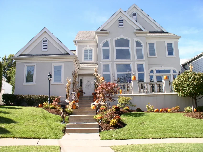 two story home with curb appeal