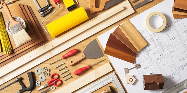 work table showing different tools