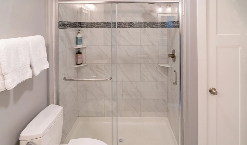 modern stand up shower bathroom conversion