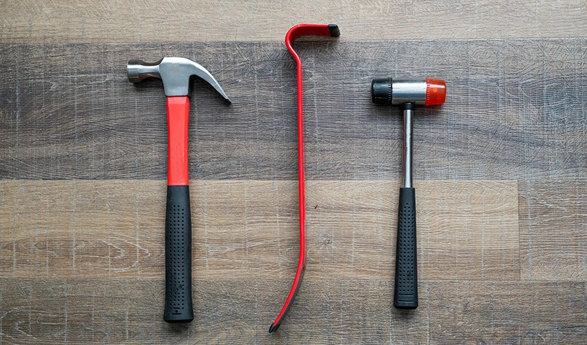 tools on a wood floor