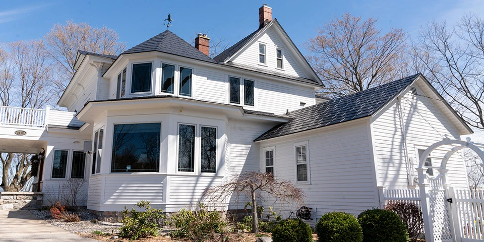 Large white historic home