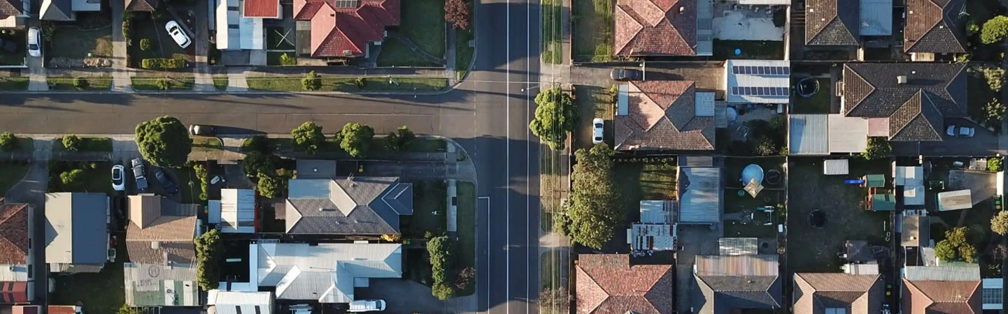 aerial view of neighborhood