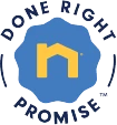 Done Right Promise badge with trademark symbol.