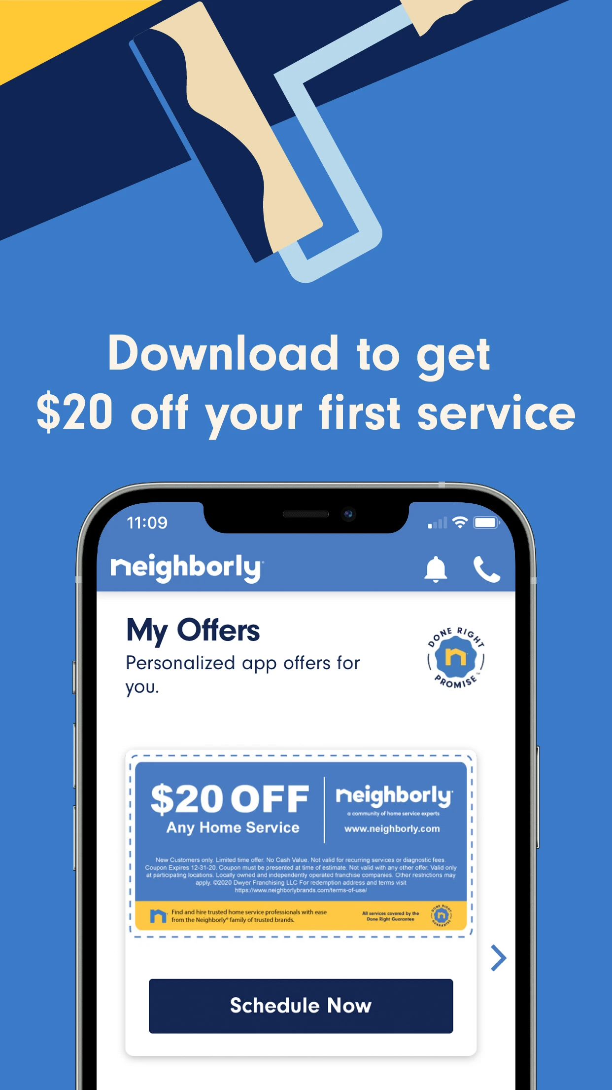 neighborly coupon on iphone - download the app