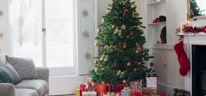Christmas tree surrounded by gifts