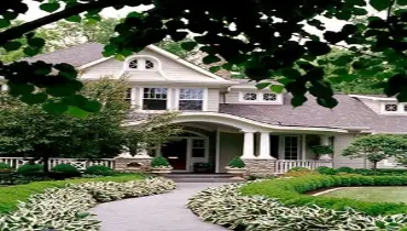 front of landscaped home.