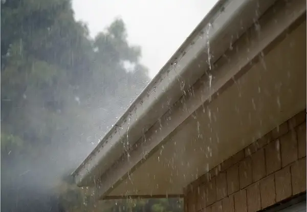 Raining on a roof.