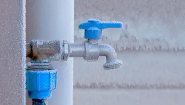 Frozen outdoor faucet.