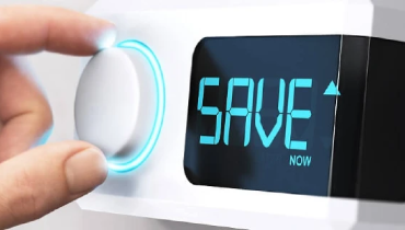 Thermostat with save on digital display.