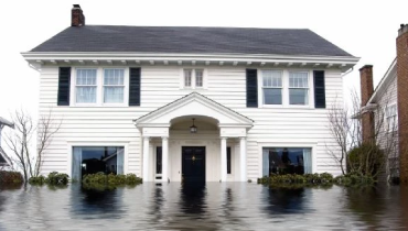 Exterior of home in a flood